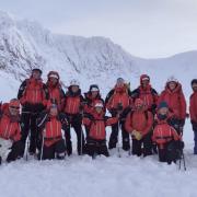 Arran Smith (far left) and other members of the Border Search and Rescue Unit, taking part in the winter skills training in the Northern Cairngorms in 2023