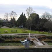 View from the entrance buildings of the botanic garden