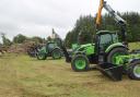 A classic Fuelwood line-up awaits the visitors to Baddinsgill; Valtra tractors and FTG Moheda loaders to power and feed a range of Heizohack chippers. Woodchip boilers remain the core business of Heizohack.
