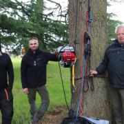 Sion Jinkinson, Ben Rose and Markus Hohmann with the Eder Power Climber.