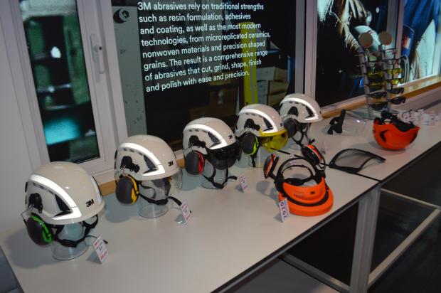 Forestry Journal: 3M Peltor helmets on show, alobngside protective eyewear.