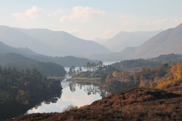 The classic view of Glen Affric. The passes at its head were the routes taken by the Highland drovers who brought cattle from the west coast and the islands to the markets of the east.
