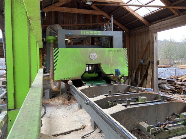 Forestry Journal: A Mebor HTZ 1100 pro bandsaw from Slovenia handles most logs to enter the sawmill.