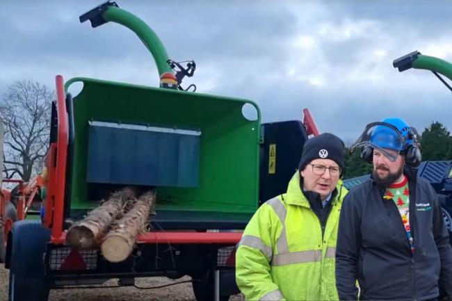 Forestry Journal editor John McNee, right, joined GreenMech's Jonathan Turner on a tour of the factor