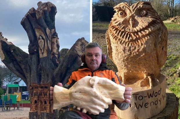 Forestry Journal:  Ian Williams with some of his creations 