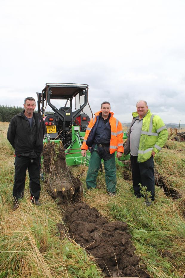Forestry Journal: (l to r) Agricultural contractor Trevor Griffiths, Derek Cowens and Brian Keen out on site. Both Derek (the engineering brains behind the development) and Brian (the forestry establishment expert) appreciate that no matter how well a machine is designed, only an experienced and competent operator can unleash its true potential.