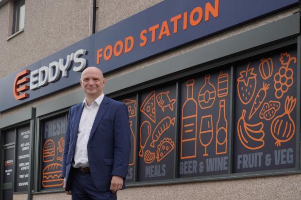 Stephen Thompson launched the first Eddy’s Food Station in Alloa yesterday
