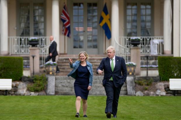 Boris Johnson signed agreements with Sweden’s Prime Minister Magdalena
Andersson and Finnish president Sauli Niinisto