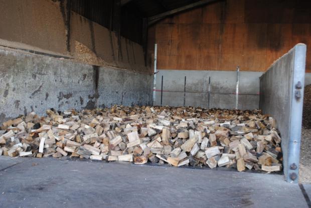 Forestry Journal: Logs on the drying floor at Weels Farm.