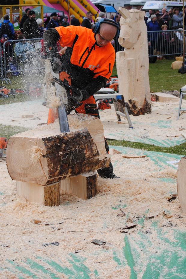 Forestry Journal: Jonny carving ‘Some you win, some you don’t’ at Carve Carrbridge 2016.
