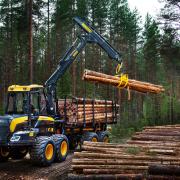 Stock image of forwarder in action used for illustrative purposes only