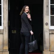 Mairi McAllan on her way into Bute House on Wednesday ahead of her promotion