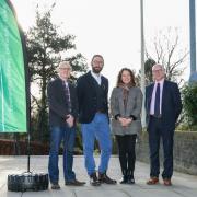 L-R: Dean of the Faculty of Natural Sciences at the University of Stirling, Professor Alistair Jump; Douglas Worrall, director of Forth Climate Forest, University of Stirling; forestry secretary Mairi Gougeon; and Stirling University's Dr John Rogers